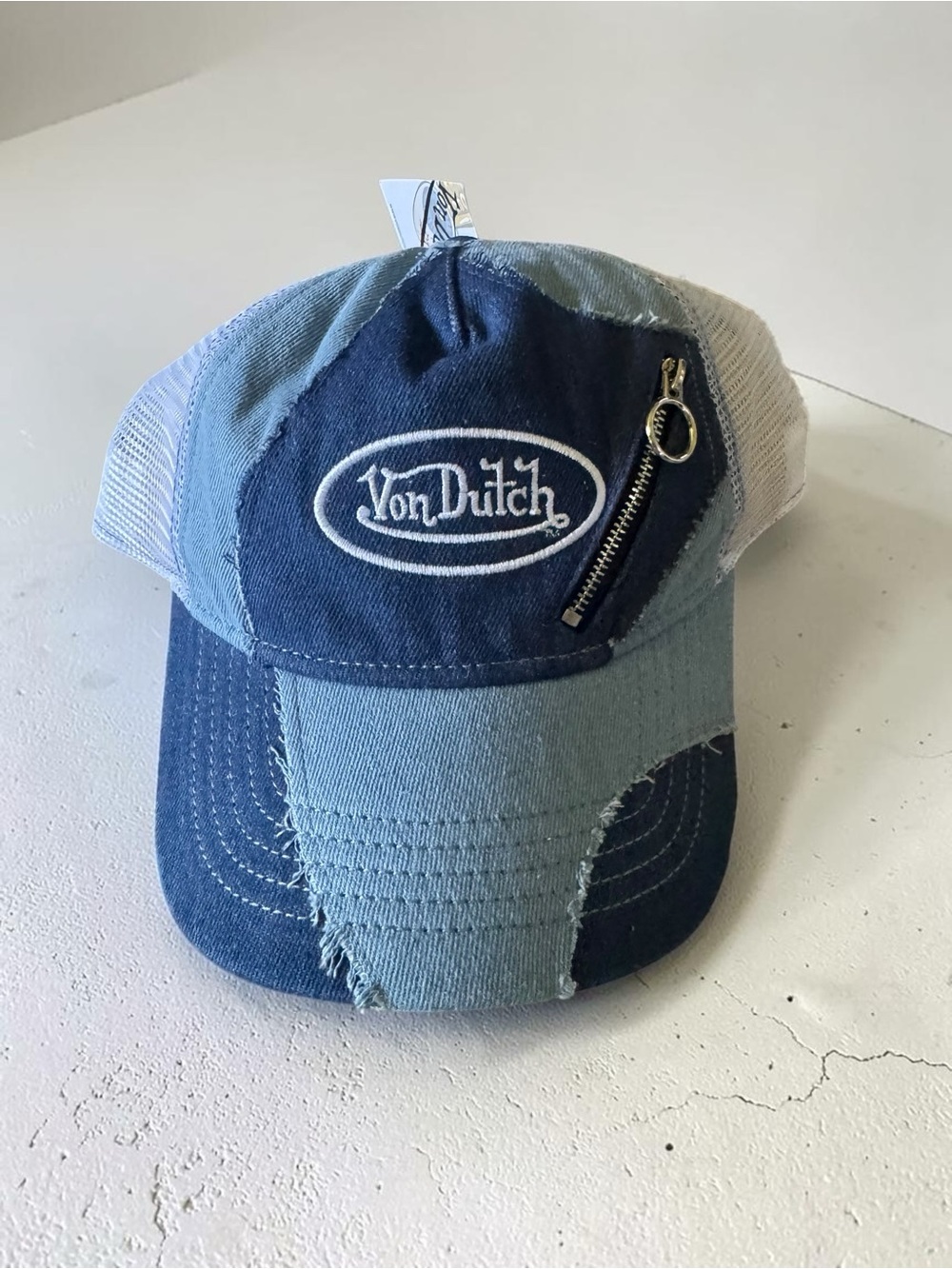 Von Dutch Denim Patchwork Trucker Hat NWT